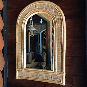 Rattan Large Mirror - Handwoven Vintage Style Arsh Mirror