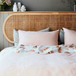 Cabecero cuadrado de mimbre - Cabecero de ratán natural hecho a mano - Cabecero de pared