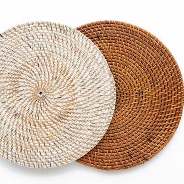 Rattan Placemats, Wicker Placemats, Rattan White Placemats, Rattan Brown Placemats