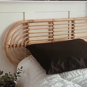 Natural Rattan Oval Headboard - Handmade Wall Mounted Bedhead for Boho & Modern Bedrooms