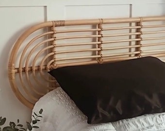 Natural Rattan Oval Headboard - Handmade Wall Mounted Bedhead for Boho & Modern Bedrooms
