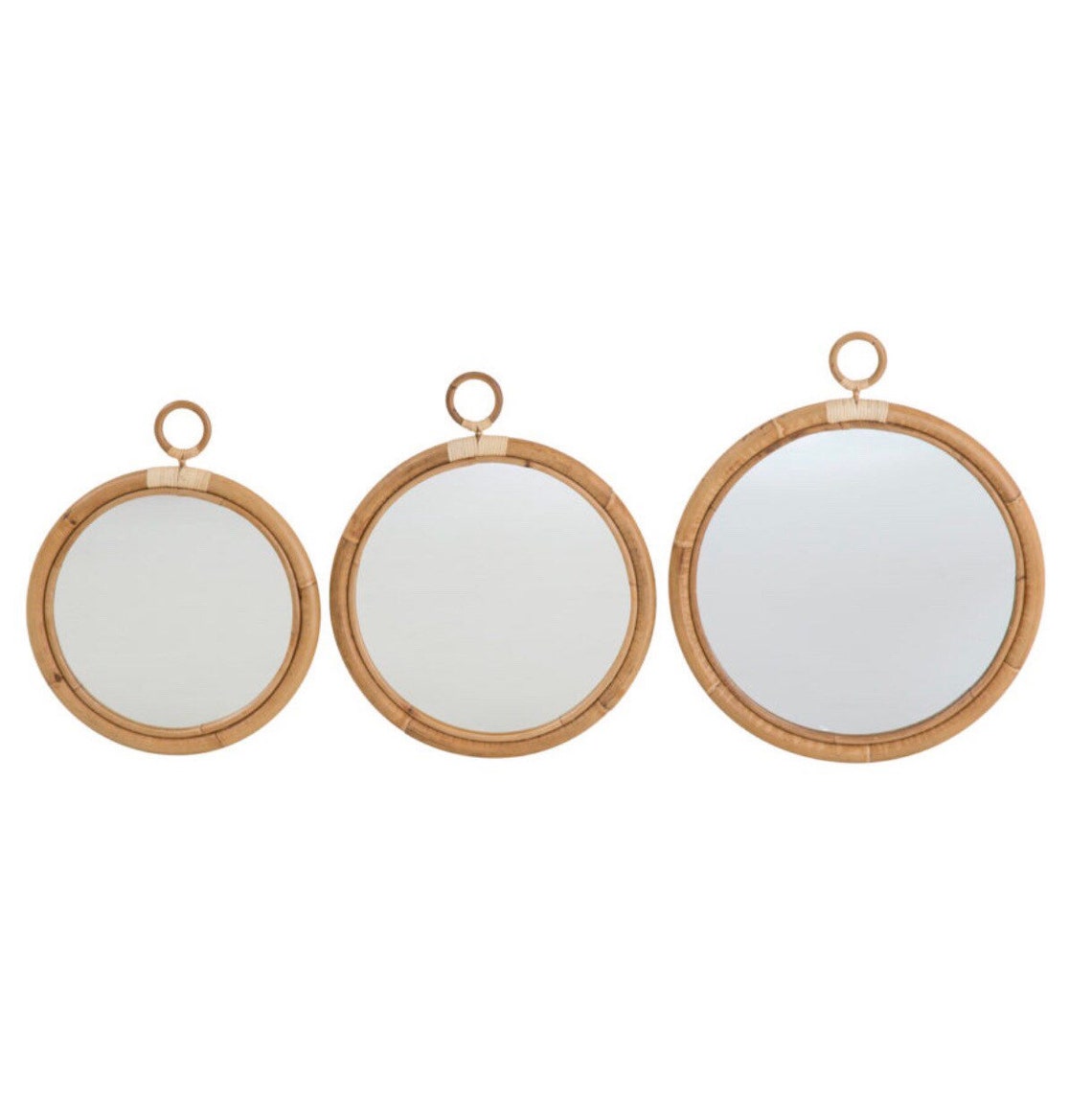 Simple Rattan Mirror Rattan Round Mirror Etsy