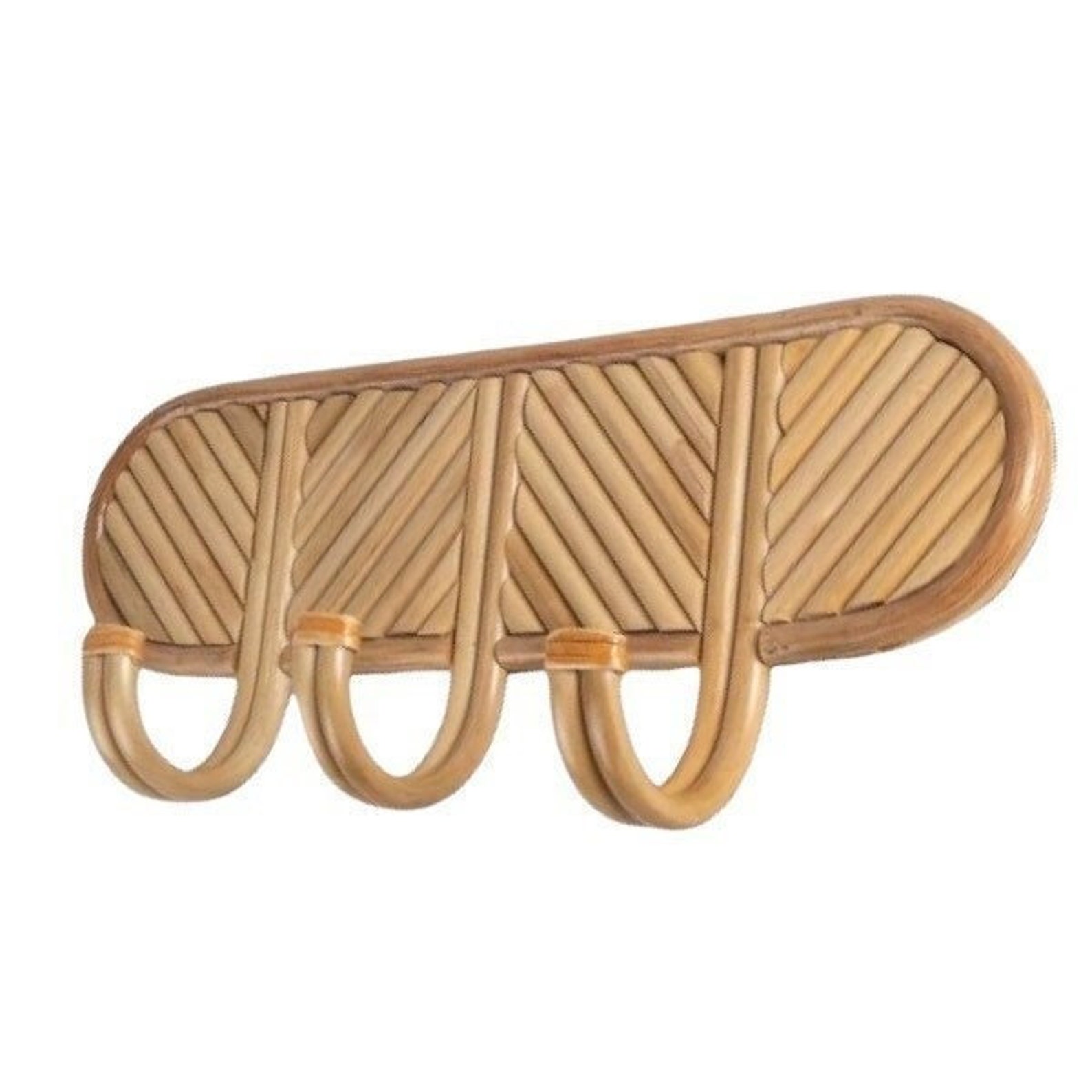 Rattan Wall Hooks Rattan Coat Hanger Bamboo Rattan Wall Etsy