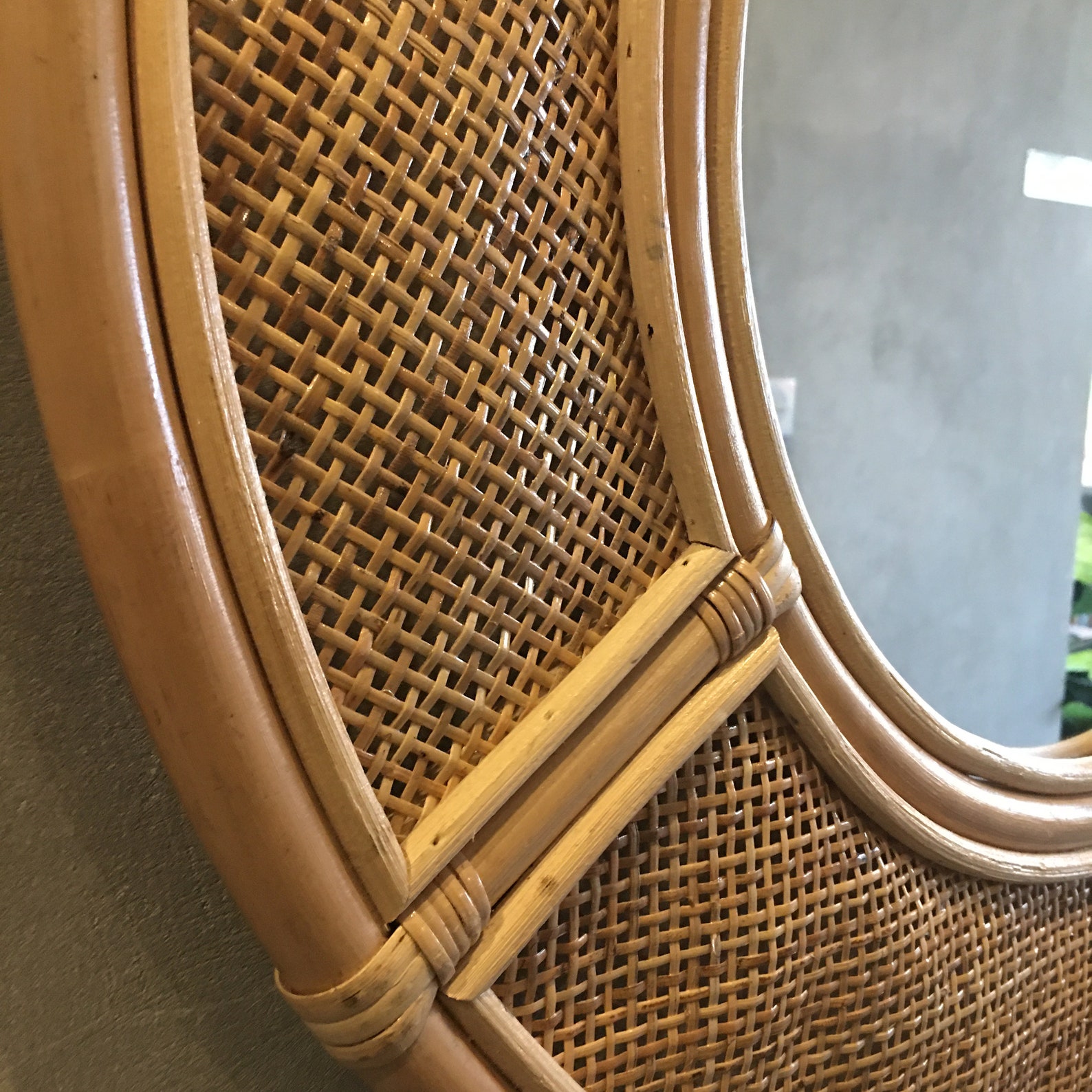 Rattan Round Mirror Rattan Circle Mirror Cane Square bing Etsy