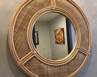 Rattan Mirror - Cane Square Webbing Wall Decor