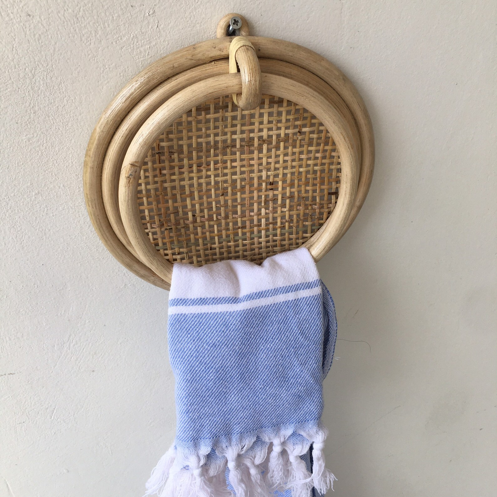 Rattan Towel Hanger Circle Rattan Hanger Rattan Towel Rack Etsy