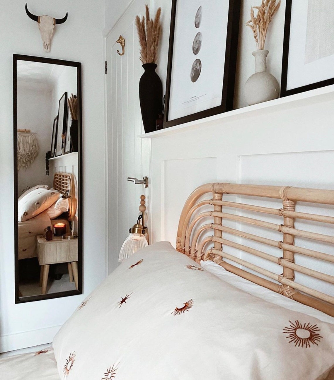 Natural Rattan Headboard Rattan Oval Headboard Oval Bedhead Etsy