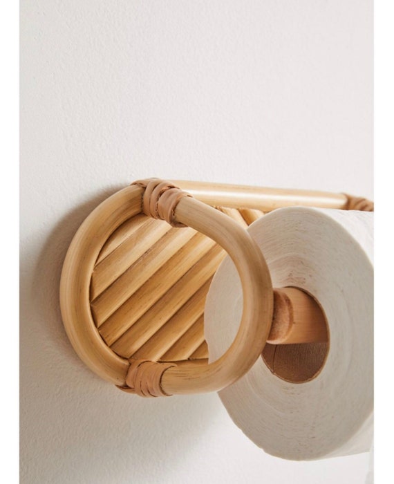 Rattan paper towel holder sale