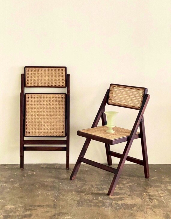 Pierre Jeanneret Handwoven Rattan Chair 