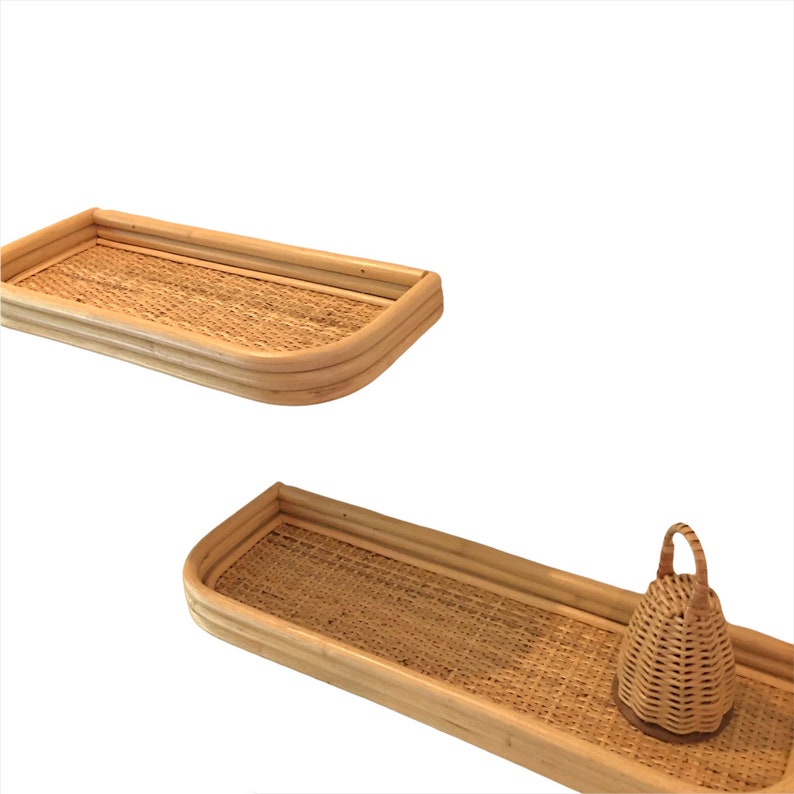 Rattan Wall Shelf Rattan Minimalist Shelf Rattan Simple Rack Etsy