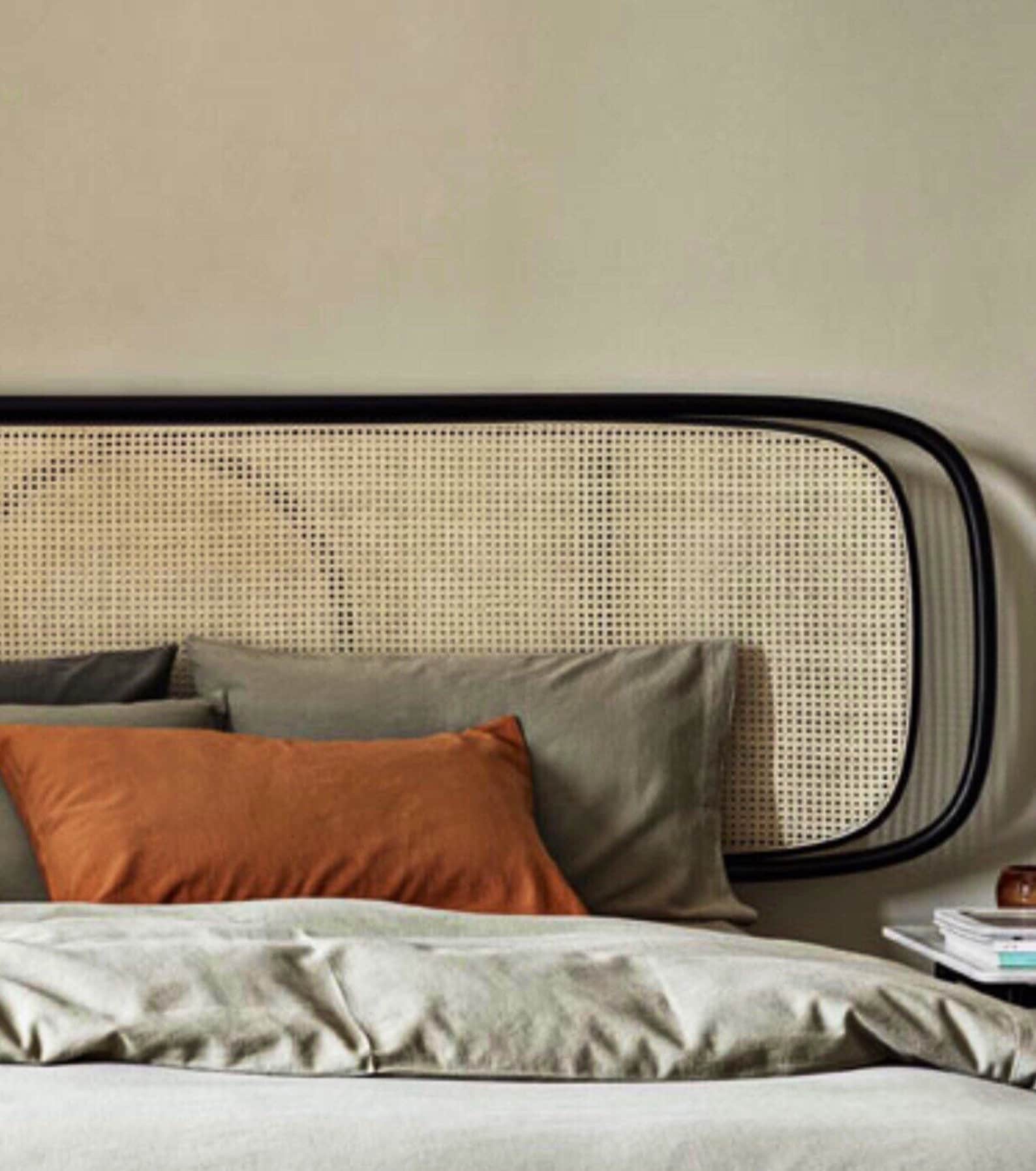 Rattan Black Headboard Natural Rattan Headboard Rattan Black Etsy