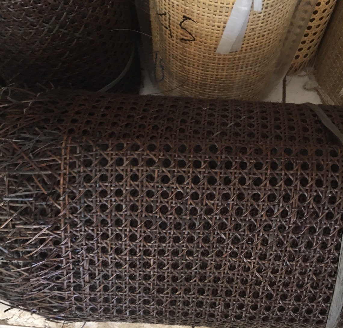 Rattan Dark Chocolate Open Weave Black Color Woven Cane Etsy