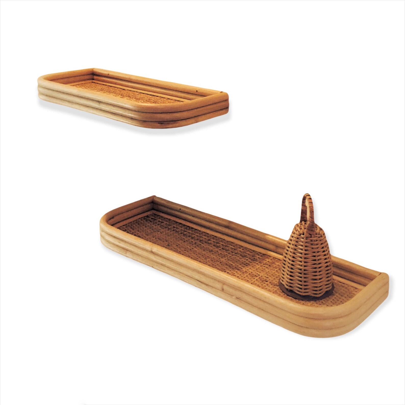 Rattan Wall Shelf Rattan Minimalist Shelf Rattan Simple Rack Etsy