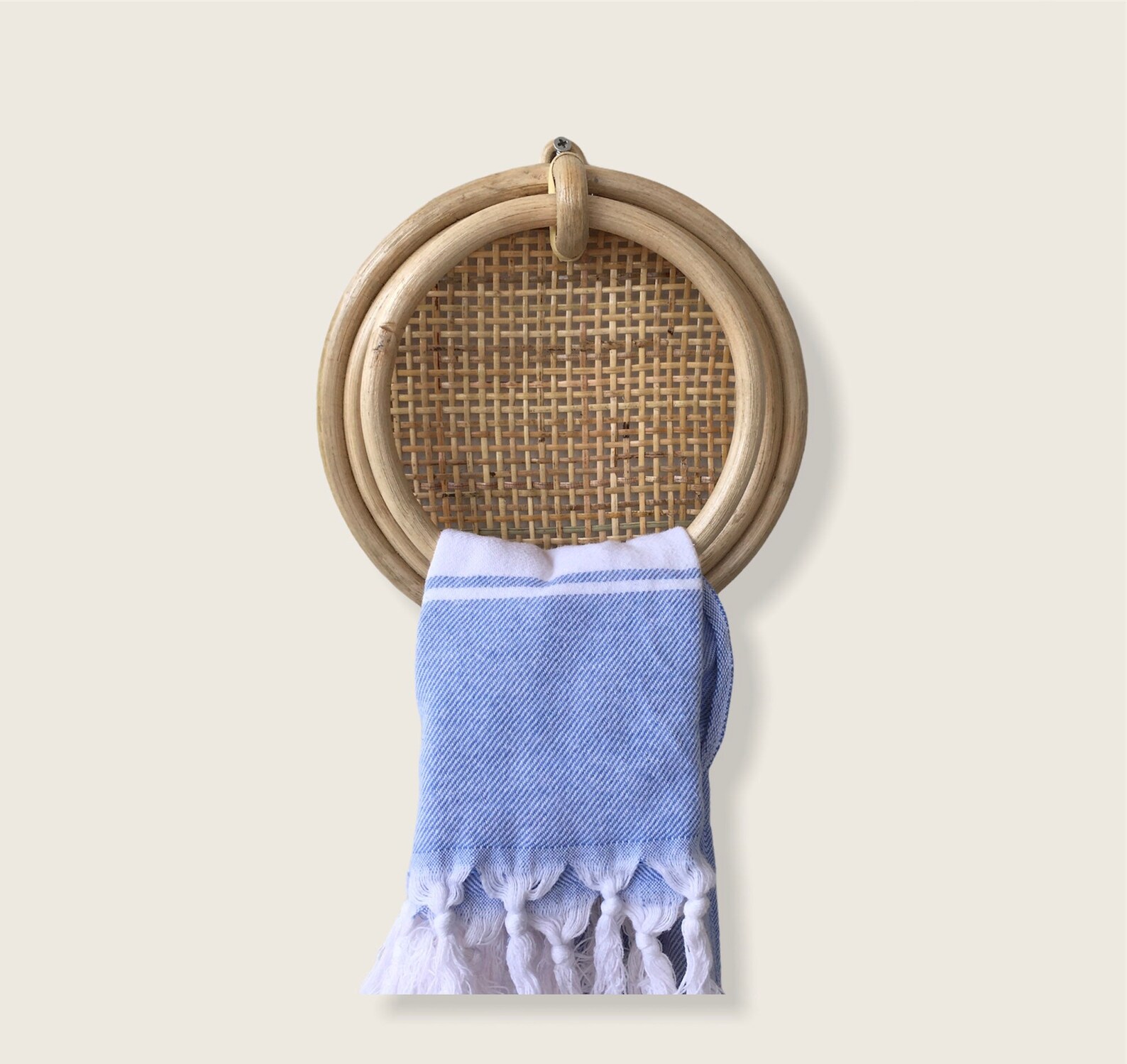 Rattan Towel Hanger Circle Rattan Hanger Rattan Towel Rack Etsy