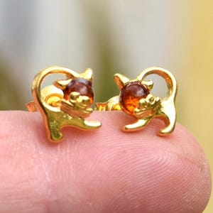 Orecchini A Forma Di Gatto In Argento Sterling 925 - Gioielli