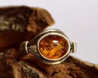 MJ Baltica Ring Baltica Natural Amber 925 Silver 14k Gold - Etsy
