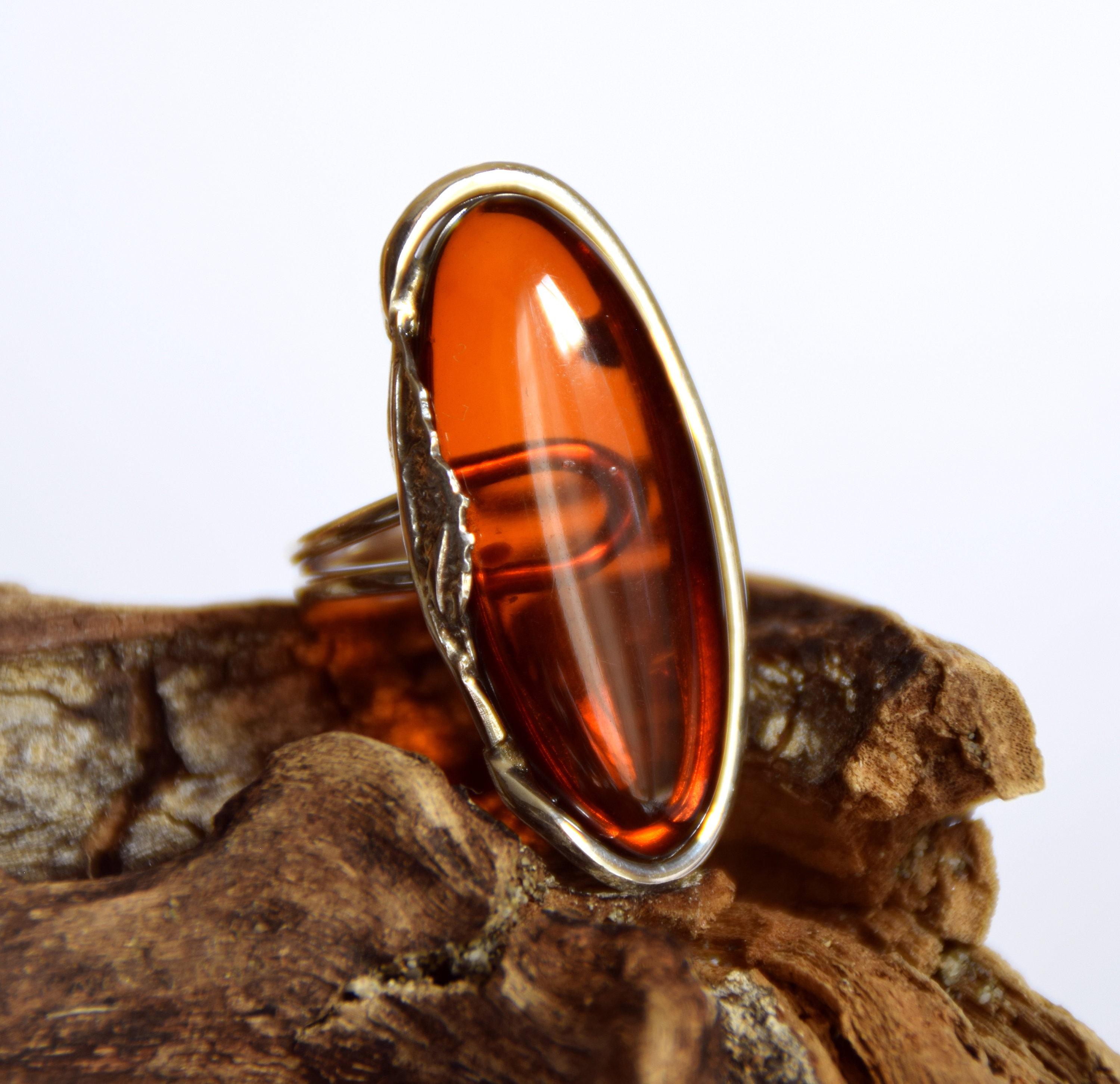 Bague En Argent Sterling Avec Ambre Naturel De La Baltique - Foto 2