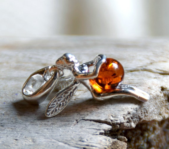 Pendentif Ambre Baltique Et Argent 925 - Made In Italy - 26 Mm, Style Unisex