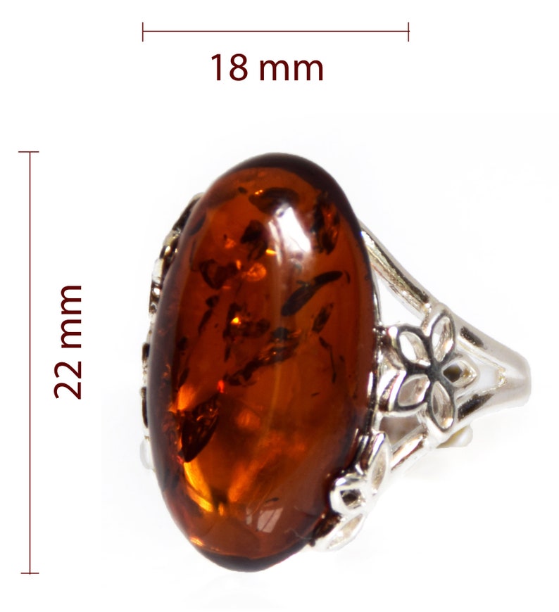 adjustable size BP028 MJBaltica ring with Natural Amber and Silver 925