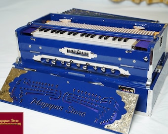Blue Harmonium 3 Linhas 9 Escalas Trocador 37 Palhetas Madeira Teca da Birmânia | Produto Mais Vendido