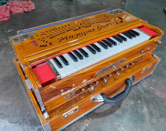 Super Premium Wooden Polish Harmonium 3 Line 9 Scale Changer [ Palitan, 37 Reeds, 440hz / 432 Hz]