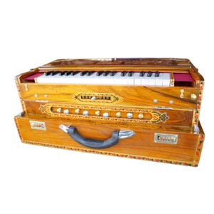 Harmonium mit 3 Linien und 9 Tonleitern, Teakholz | Professionelles Kirtan- und Bhajan-Harmonium | Bestseller Bild 2