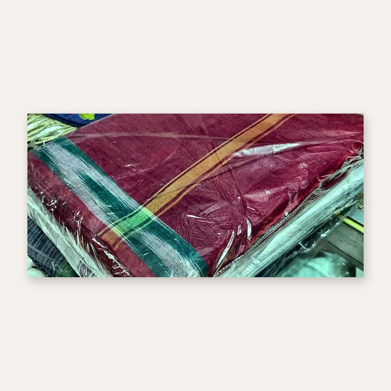 Cotton Dhoti för män, indiska herrkläder, Hare Krishna Devotee Dhoti från Mayapur Dham, Vaishnava Kirtan Wear | Mayapurstore bild 6