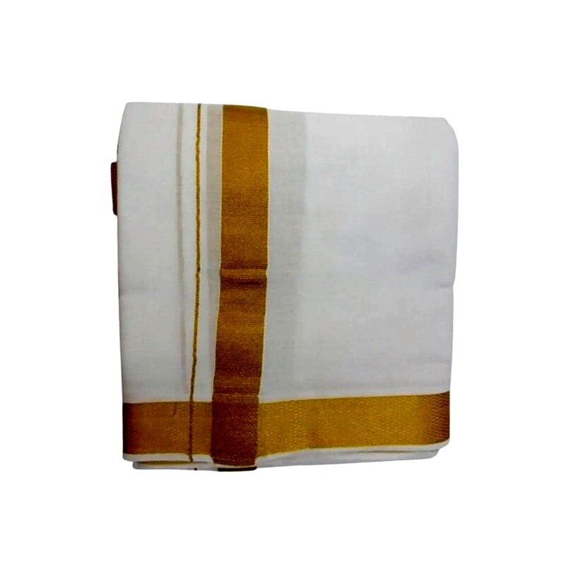 Cotton Dhoti för män, indiska herrkläder, Hare Krishna Devotee Dhoti från Mayapur Dham, Vaishnava Kirtan Wear | Mayapurstore bild 2
