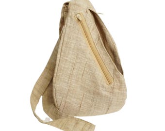 Japa Bag för Mala Beads, Hare Krishna Chanting Pouch, Handgjord Khadi bomullshållare, vanlig 10,5 tum | Mayapurstore