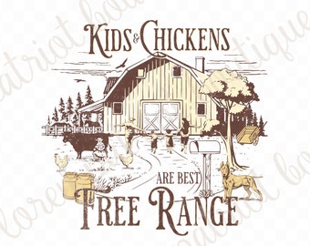Home Sweet Homestead SVG: Free Range Kids & Chickens (Digital Download)
