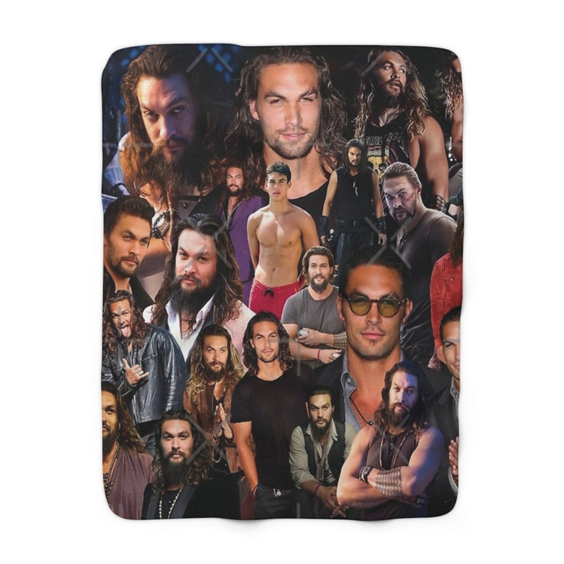 Jason Momoa Collage Sherpa Fleece Throw Blanket Jason Momoa Collage