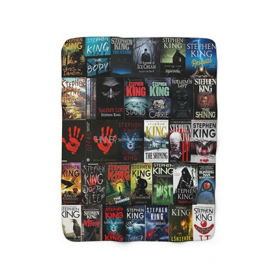 Stephen King Book Cover Collage 1 Sherpa Fleece Throw Blanket Etsy
