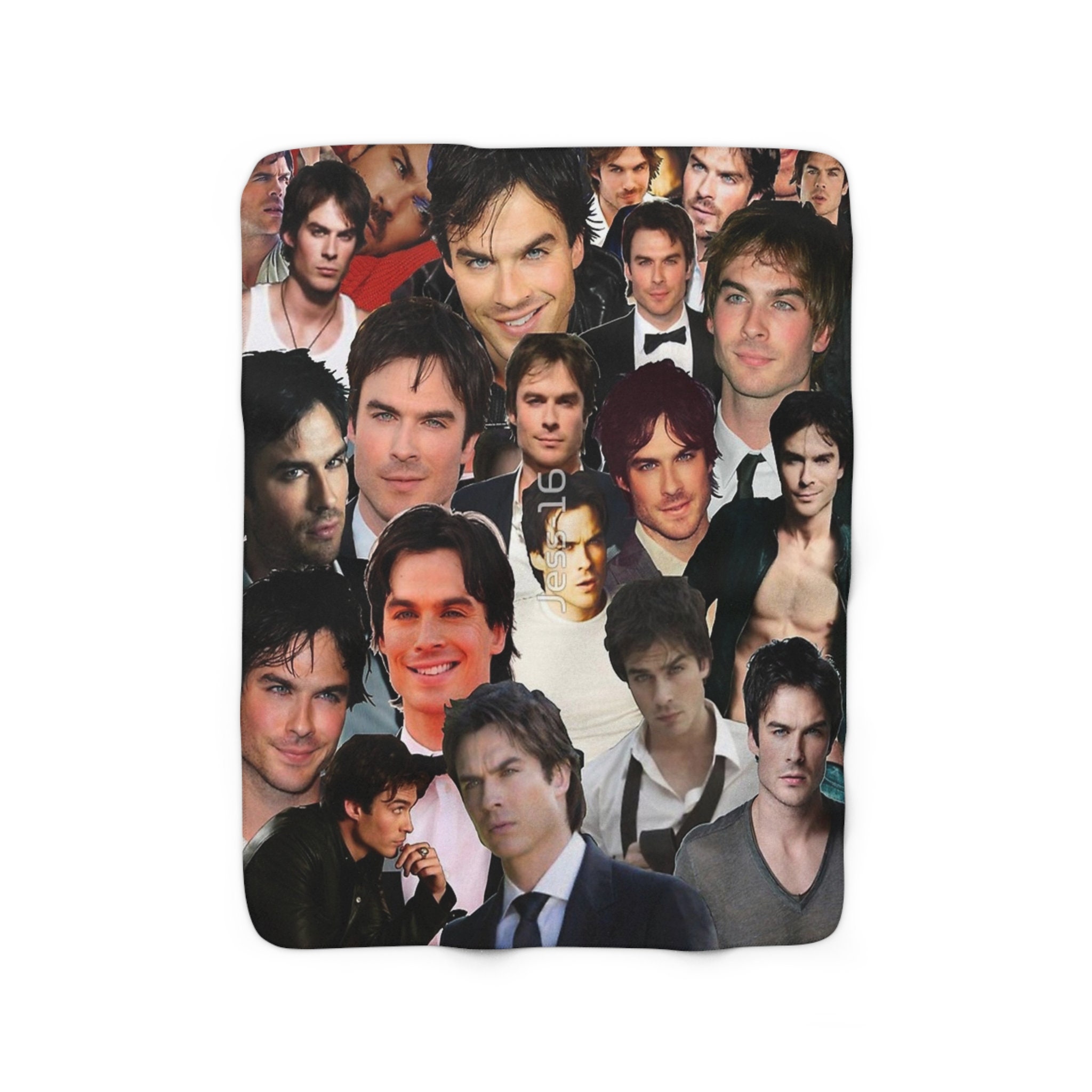 Ian Somerhalder Photo Collage 2 Sherpa Fleece Throw Blanket Ian