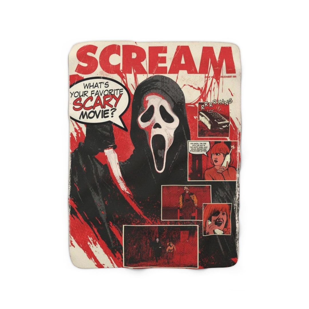Scream Movie Sherpa Fleece Throw Blanket Scream Movie Throw Blanket