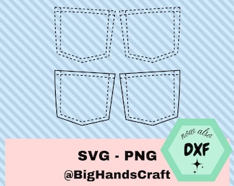 Jeans Back Pocket SVG Bundle, Pocket Outline (Digital Download)
