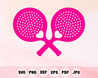 Paddle Tennis Racket Heart SVG, Gift for Partner (Digital Download)