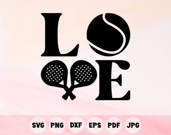 Love Padel Tennis Racket SVG, Padel Addict Gift (Digital Download)