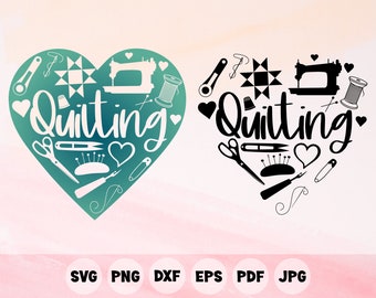 Quilting Heart SVG, Syrumsinredning, T-shirttryck (digital nedladdning)