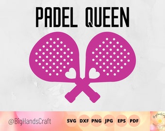 Padel Queen SVG, Padel Tennis Racket Design (Digital Download)