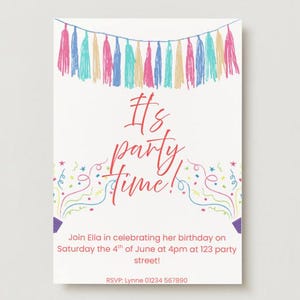 Digital birthday invitation| kids birthday invitation, colourful birthday invitation, girls birthday, boys birthday, gender neutral invite