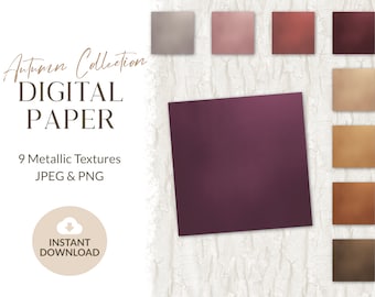 Metallic Digital Paper | Metallic Texture | Warm Autumn Collection | Personal and Limited Commercial Use | Instant Download | JPEG & PNG