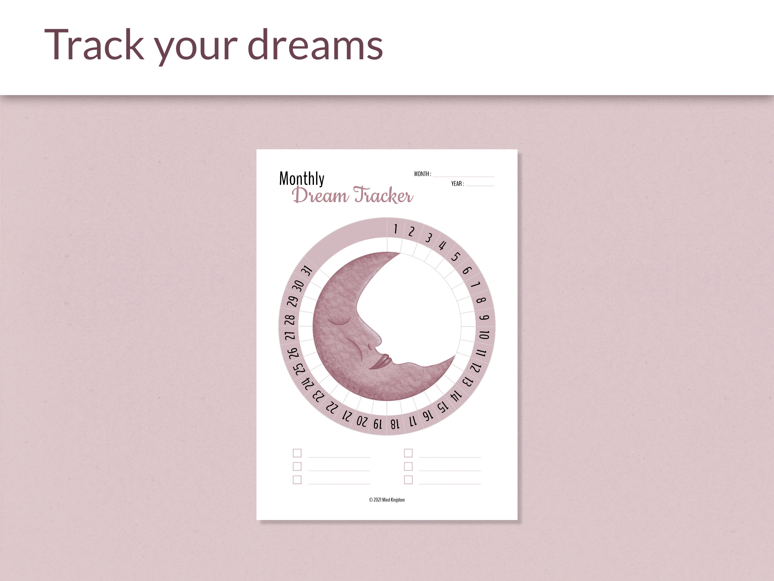 Printable Dream Journal | Dream Tracker | Dream Log | Dream Diary ...