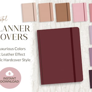 9 Digital Notebook Covers for Planners or Journals | Luxurious Soft Leather Texture | Minimal Design | GoodNotes | Notability | Noteshelf