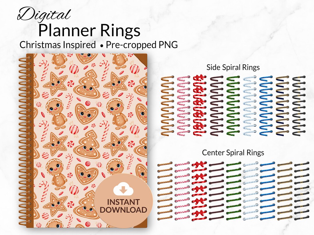 Digital Planner Rings Spiral | Christmas Inspired | Personal and ...