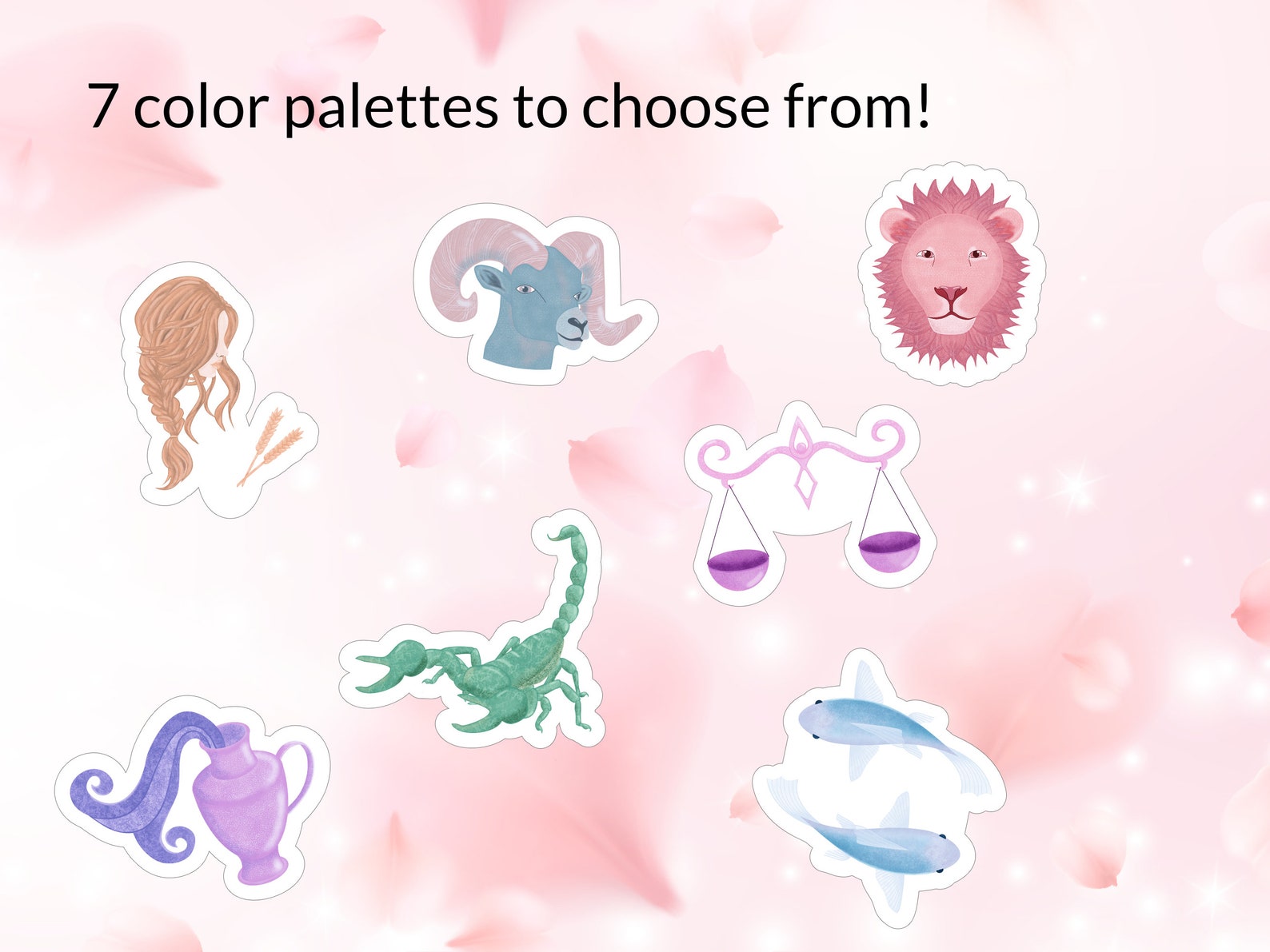 printable zodiac signs stickers planner stickers etsy