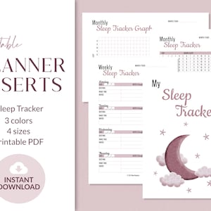 Printable Sleep Tracker | Sleep Journal | Monthly / Weekly Sleep Log | Instant Download | Letter, A4, A5 & HP Classic Printable PDF