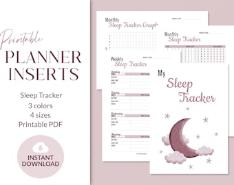 Printable Sleep Tracker | Sleep Journal | Monthly / Weekly Sleep Log | Instant Download | Letter, A4, A5 & HP Classic Printable PDF