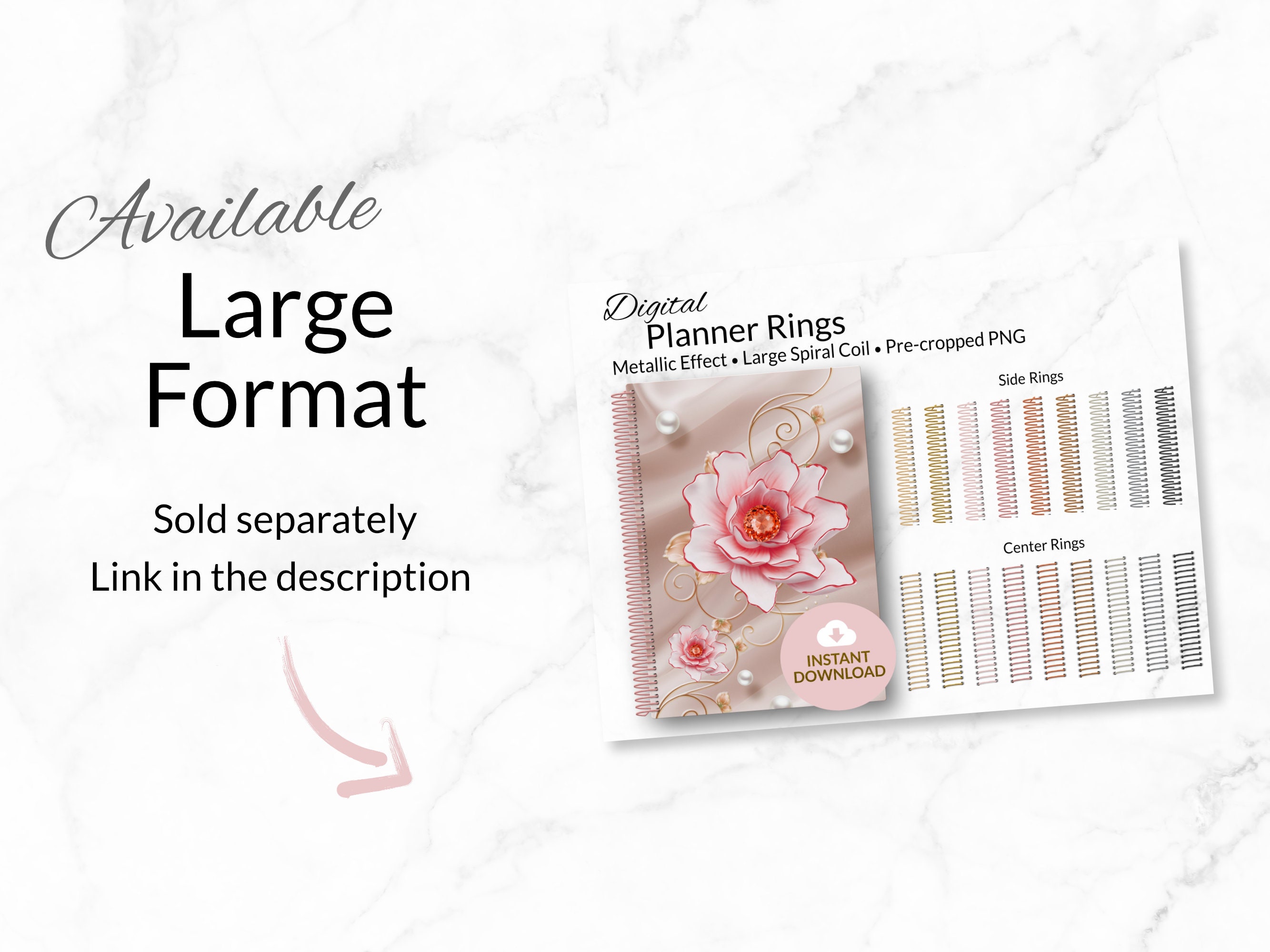 Digital Planner Rings | Jumbo Spiral Coil | Metallic Effect | Personal ...