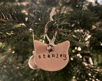 Personalised Cat Face Ceramic Tree Decoration, Clay Tree decoration, Pet Christmas Decoration, Animal Decoration, Xmas, Pet Gift