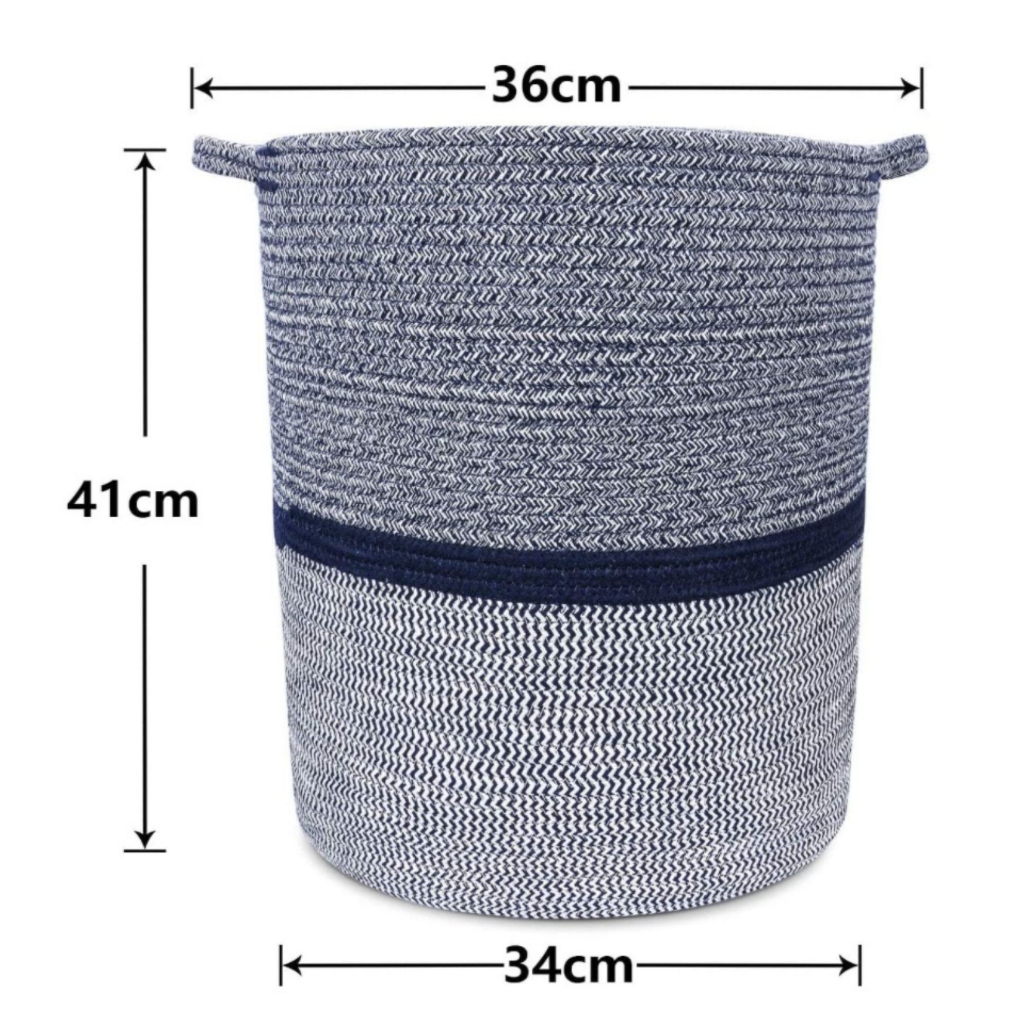 Cesta de almacenamiento tejida con manijas de ropa cesta de | Etsy